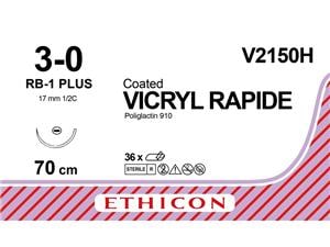 VICRYL rapide ungefärbt, geflochten - Nadeltyp RB1-plus USP 3-0, Länge 0,70 m (V 2150 H), Packung 36 Stück