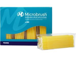Microbrush® Plus Applikatoren - Nachfüllpackung Gelb, fein, Ø 1,5 mm, Packung 400 Stück