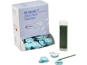 GC MI Varnish - Clinic-Packung Minze, Packung 100 x 0,4 ml und 100 Bürsten