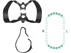Kofferdam-Klammer, Black Line - Frontzähne Figur 9S, flaches und gezacktes Maul