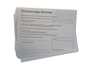 Erinnerungs-Service-Karte Weiß, Packung 100 Stück