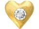 Prodental® Twizzler, Zahnschmuck Gold mit Edelstein Herz, Diamant weiß, Größe 3,1 x 2,9 mm