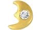 Prodental® Twizzler, Zahnschmuck Gold mit Edelstein Mond, Diamant weiß, Größe3,1 x 4,1 mm