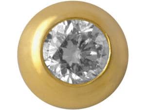 Prodental® Twizzler, Zahnschmuck Gold mit Edelstein Kreis, Diamant weiß, Ø 2,2 mm