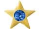 Prodental® Twizzler, Zahnschmuck Gold mit Edelstein Stern, Saphir blau, Größe 3,4 x 3,4mm