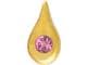 Prodental® Twizzler, Zahnschmuck Gold mit Edelstein Tropfen, Saphir pink, Größe 2,1 x 4,1mm