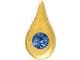 Prodental® Twizzler, Zahnschmuck Gold mit Edelstein Tropfen, Saphir blau, Größe 2,1 x 4,1mm
