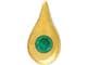 Prodental® Twizzler, Zahnschmuck Gold mit Edelstein Tropfen, Achat grün, Größe 2,1 x 4,1mm