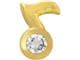 Prodental® Twizzler, Zahnschmuck Gold mit Edelstein Note, Diamant weiß, Größe 3,4 x 2,2 mm