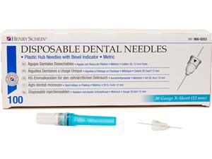 HS-Injektionskanülen, Disposable Dental Needles Blau - 30G, 0,3 x 12 mm, x-kurz, Packung 100 Stück