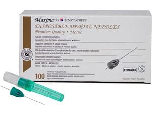 HS-Maxima® Injektionskanülen, Disposable Dental Needles Grün - 30G, 40 x 23 mm, kurz, Ø 0,3 mm, Packung 100 Stück