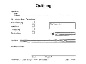 Quittung Weiß, Block 100 Blatt