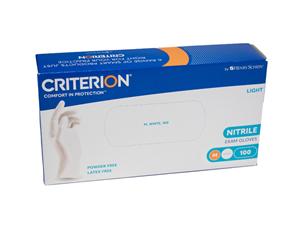 HS-Nitril Handschuhe light puderfrei, weiß, Criterion® Nitril Größe M, Packung 100 Stück
