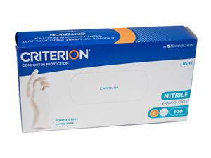 HS-Nitril Handschuhe light puderfrei, weiß, Criterion® Nitril Größe L, Packung 100 Stück