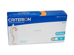 HS-Nitril Handschuhe light puderfrei, weiß, Criterion® Nitril Größe XL, Packung 100 Stück