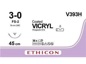 VICRYL violett, geflochten - Nadeltyp FS2 USP 3-0, Länge 0,45 m (V393 H), Packung 36 Stück