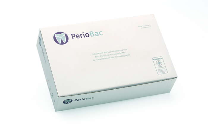PerioBac ist ein Schnelltest zur Identifizierung von fünf Parodontitis-assoziierten Markerkeimen in der Zahnarztpraxis.
