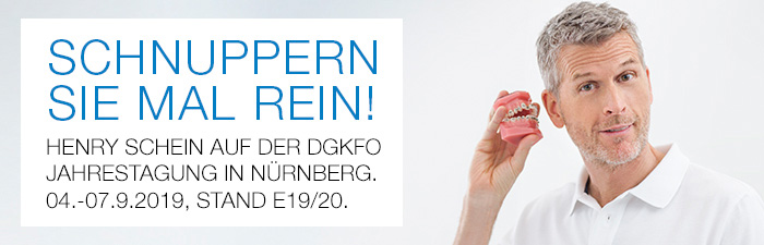 HENRY SCHEIN AUF DER  DGKFO JAHRESTAGUNG  IN NÜRNBERG. 04.-07.9.2019,  STAND E19/20.